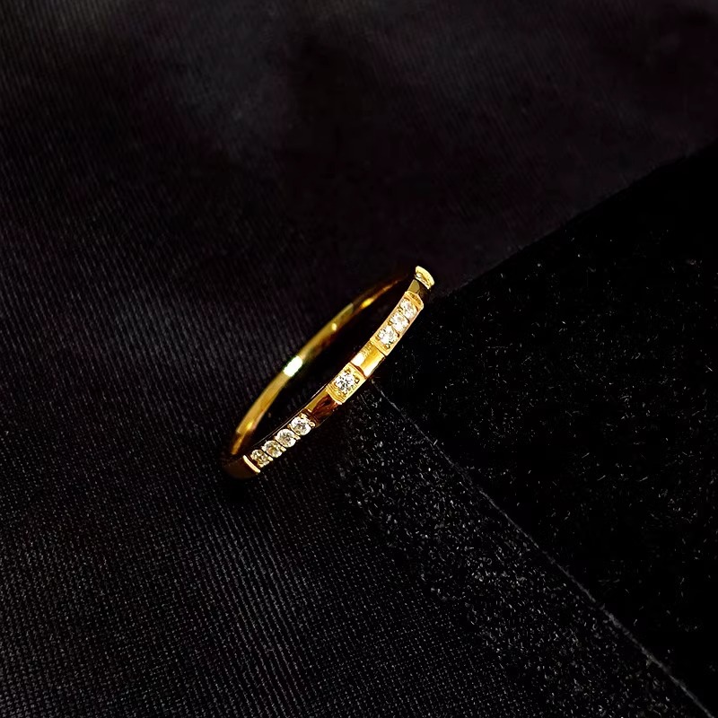 Pareja anillo anillo de nicho diseño de toda la vida diamantes diamantes influencer no perder color titanio acero anillo accesorios para mujeres dedo índice pic 4