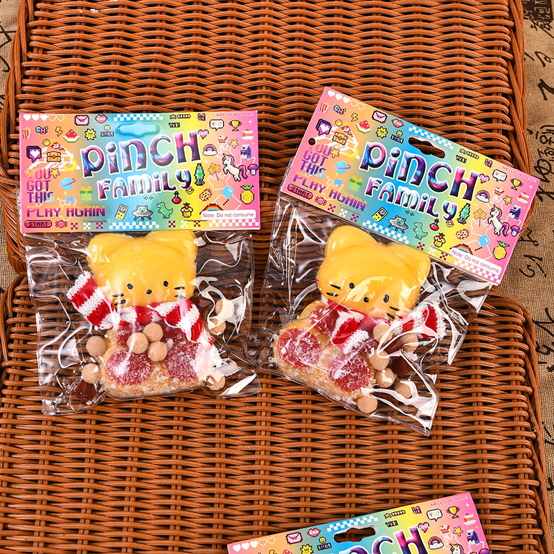 Super soft plush cat paw pinch fun stress-relieving gadget, waffle doughnut stress-relieving toy, venting small gift for direct sale pic 11