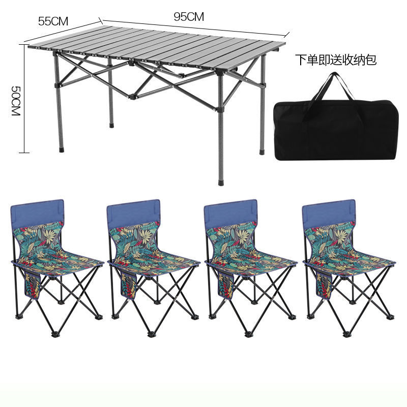 户外折叠桌椅套装  便携式野餐烧烤露营桌椅  简约桌椅套装组合详情26
