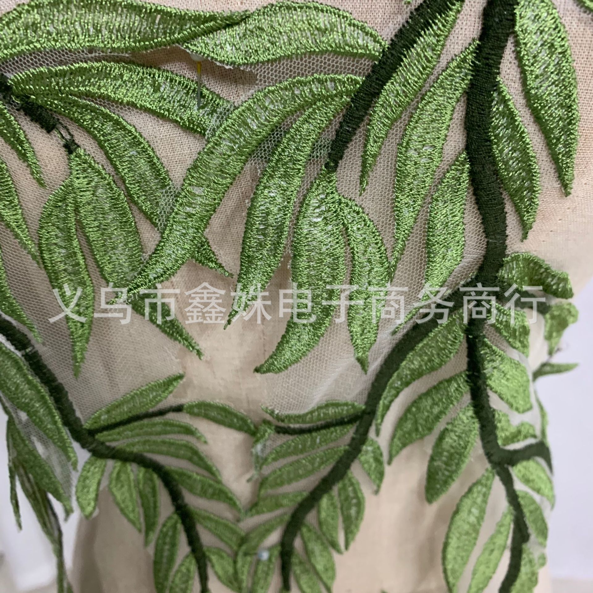 树叶辅料刺绣花朵婚纱礼服手工DIY辅料配件平绣蕾丝大花朵详情8