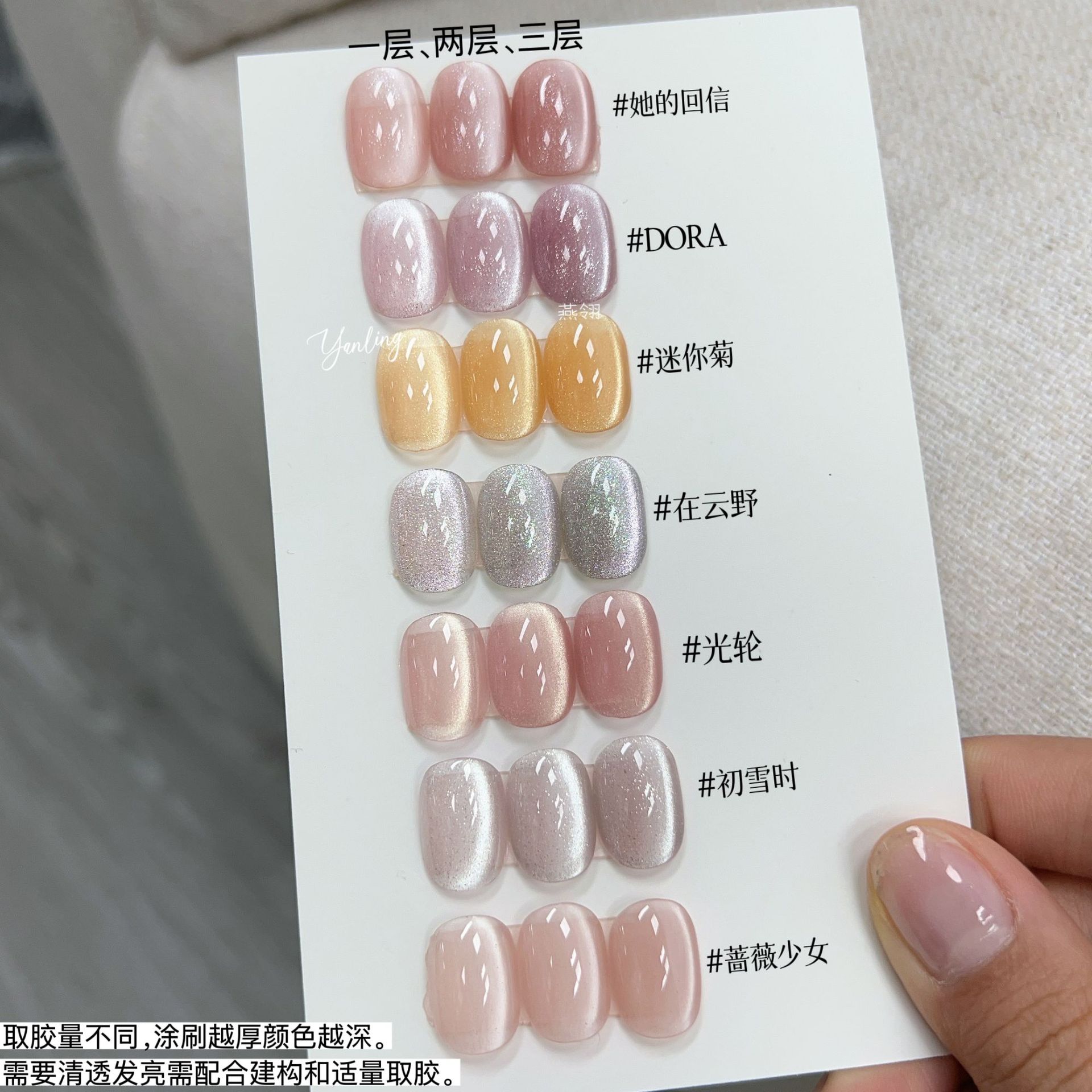 燕翎浮世浪漫系列猫眼 初雪时细闪裸色浅色猫眼玻璃珠晶石猫眼胶详情31