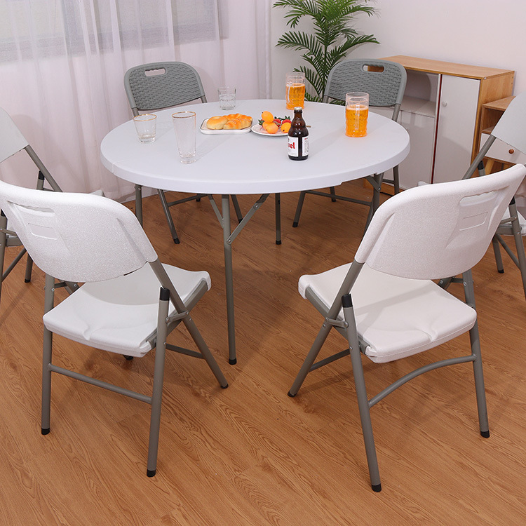 外贸折叠圆桌家用酒店饭店折叠大圆桌客厅餐厅户外简易塑料折叠桌详情30