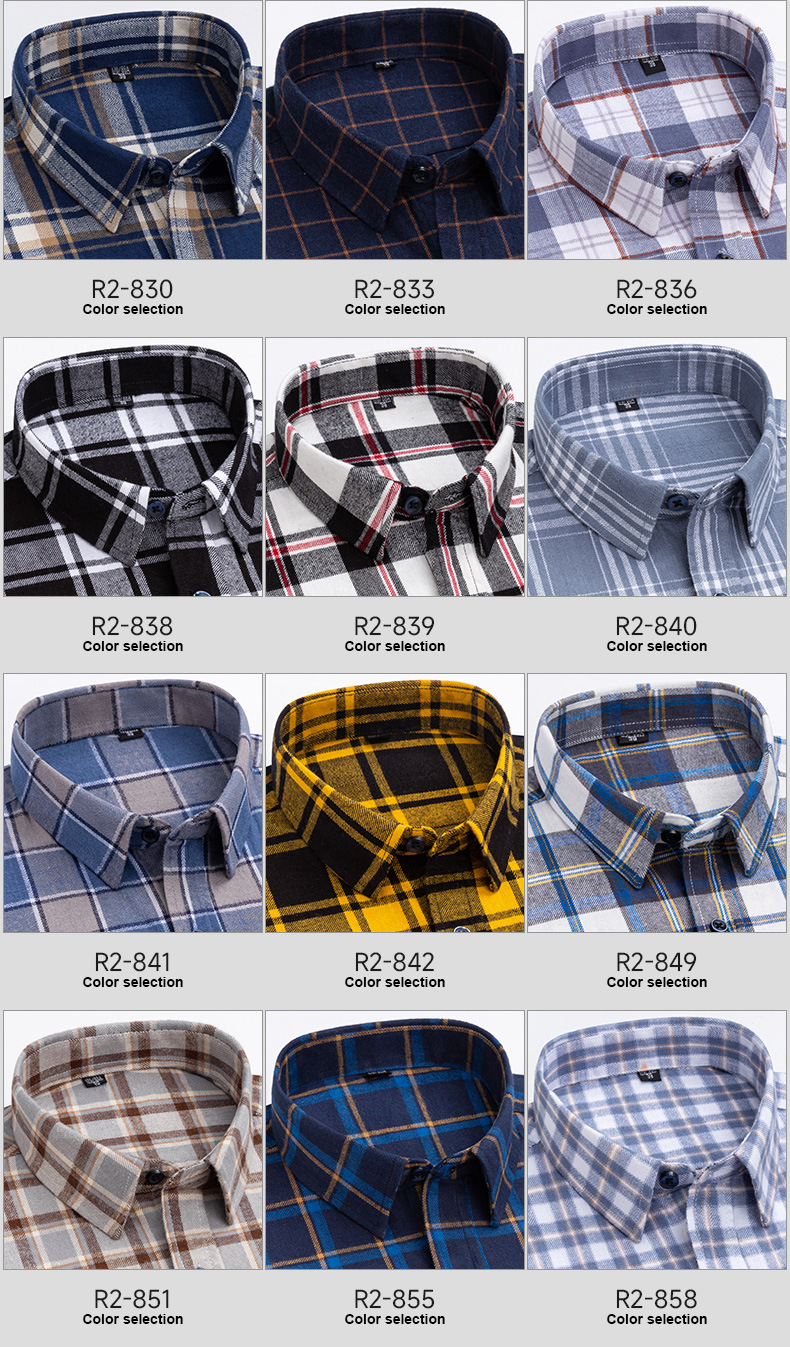 【 Pure Cotton Brushed 38 Color 】 New pure cotton brushed checked shirt for men, long-sleeved all-cotton business casual shirt for men pic 11