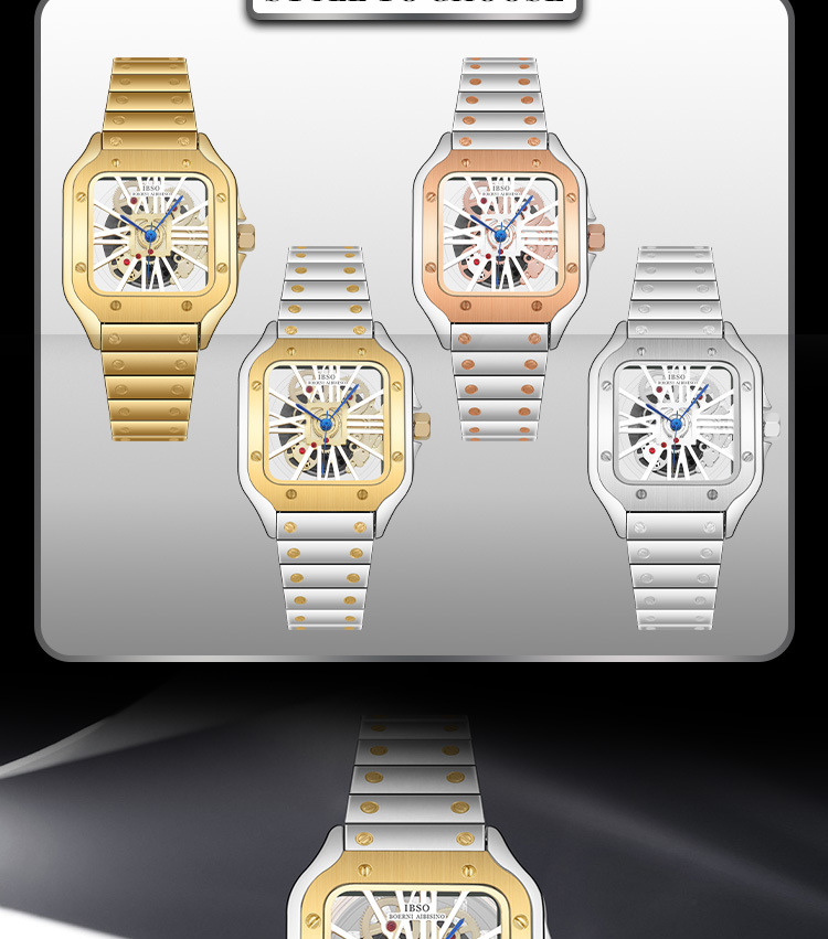 愛彼思諾 2026 鏤空新款男士手表30 米生活防水不銹鋼精品手表詳情5