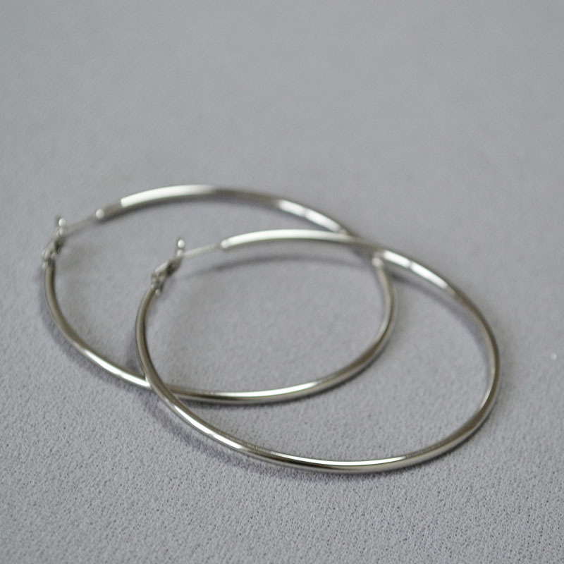 欧美小众个性夸张oversize光面简约时尚C字大圆圈925银针耳环耳饰详情9