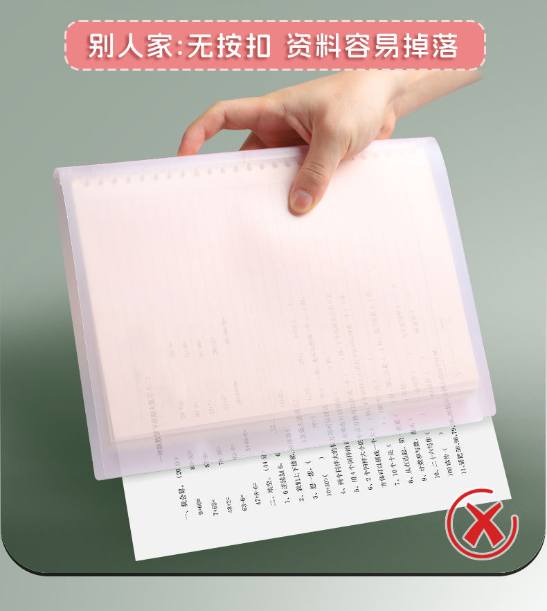 A4 high appearance level multi-layer transparent thickened document bag, large capacity test paper holder, storage book folder, portable organ bag pic 10