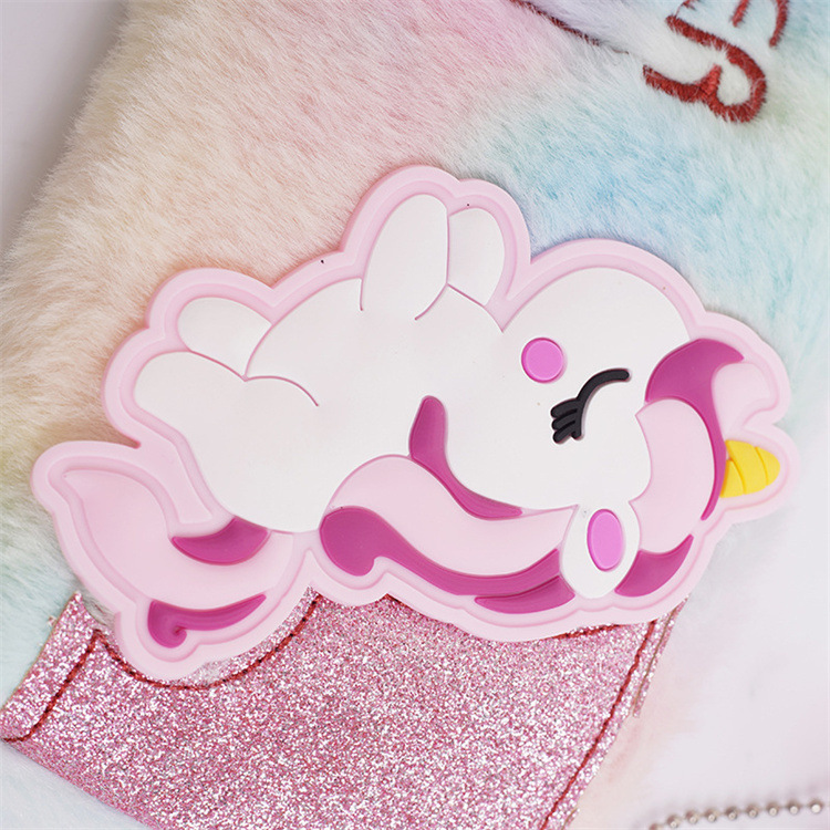 可爱炫彩独角兽笔袋学生大容量袋收纳袋少女心毛绒文具跨境货源批详情6