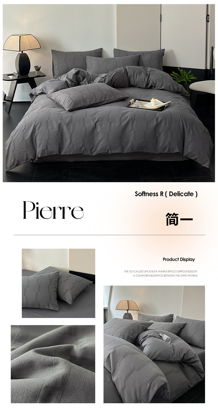 Class A, mother and baby grade, 100 all-cotton three-layer jacquard four-piece set, pure cotton quilt cover, bed sheet, bed cover, washed cotton products for winter pic 59