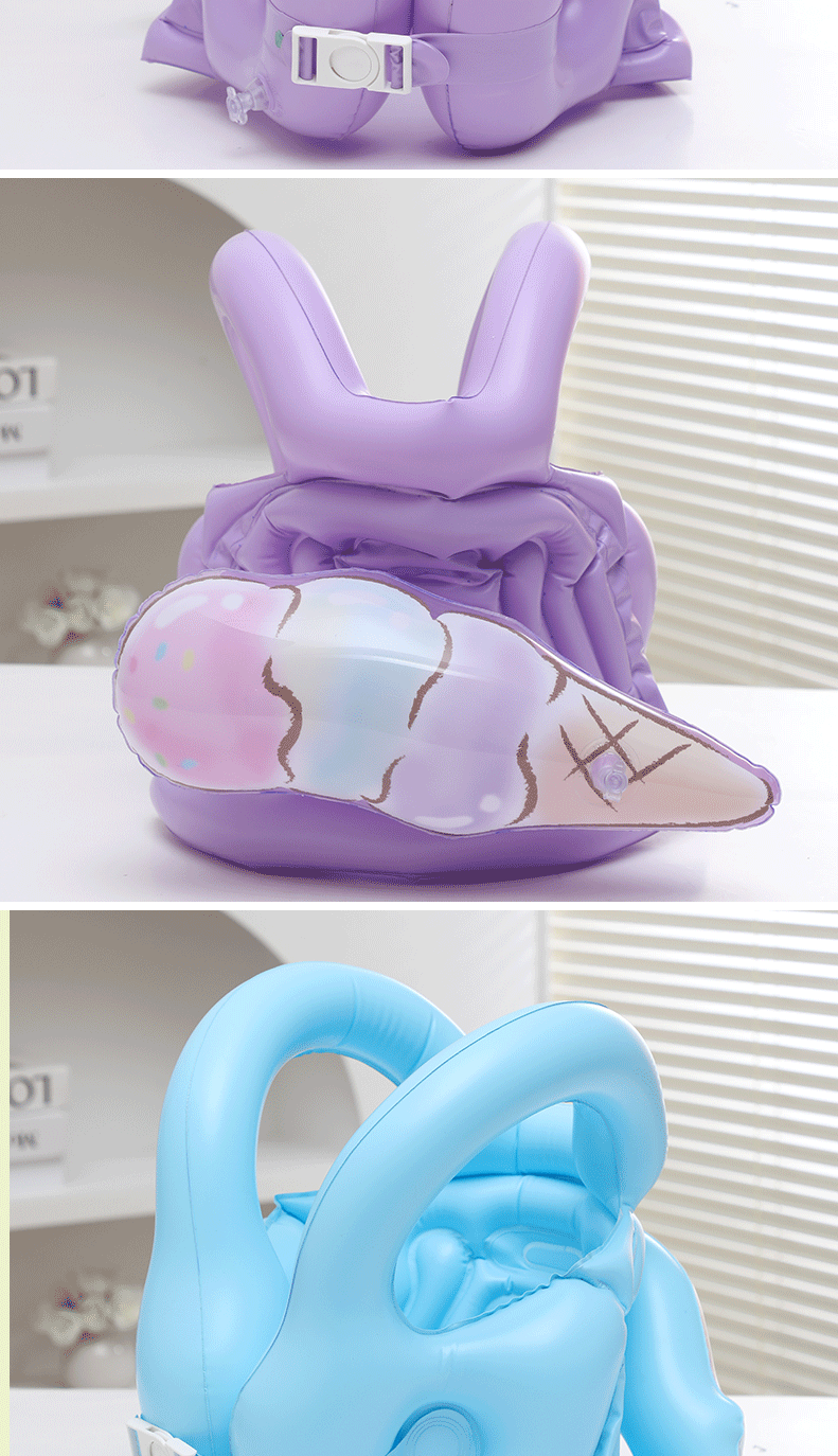 现货款冰激凌充气背心网红趴充气2-5岁宝宝浮力儿蝴蝶结童浮力衣详情8