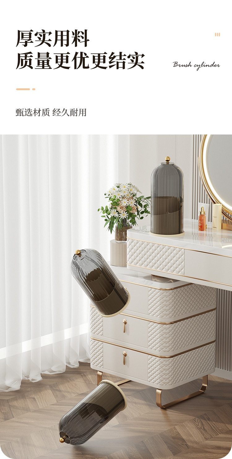 Caja de almacenamiento cosmética rotativa porta-lápiz transparente lápiz labial lápiz de ceja cepillo de maquillaje tocador artículos de escritorio pic 9