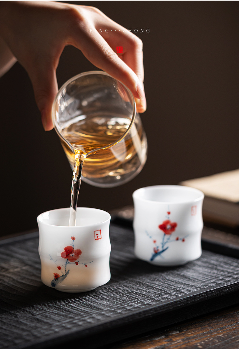 德化羊脂玉个人茶杯冰种玉瓷女士茶具主人杯品茗杯家用办公室茶杯详情18
