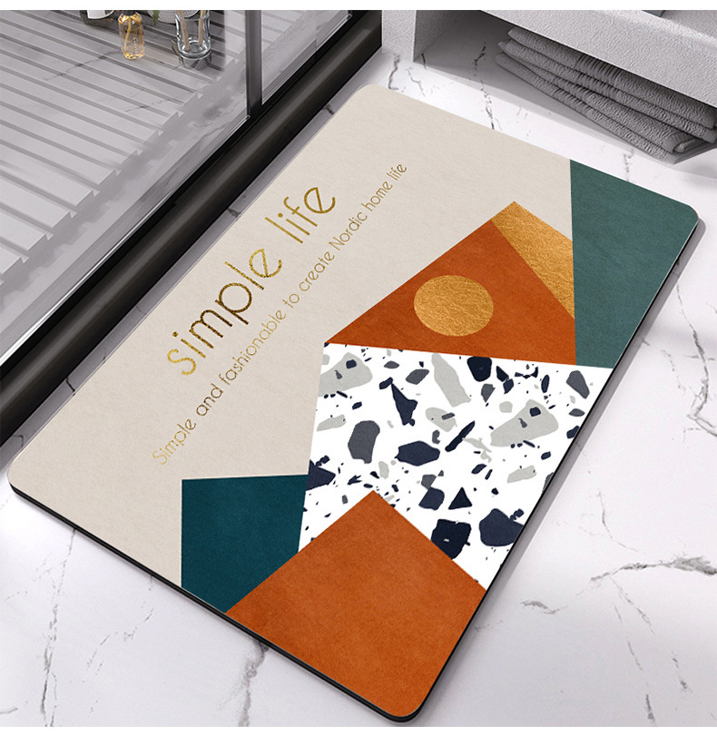 浴室地垫门口硅藻泥吸水防滑脚垫卫生间厕所入户门地垫家用垫子详情17