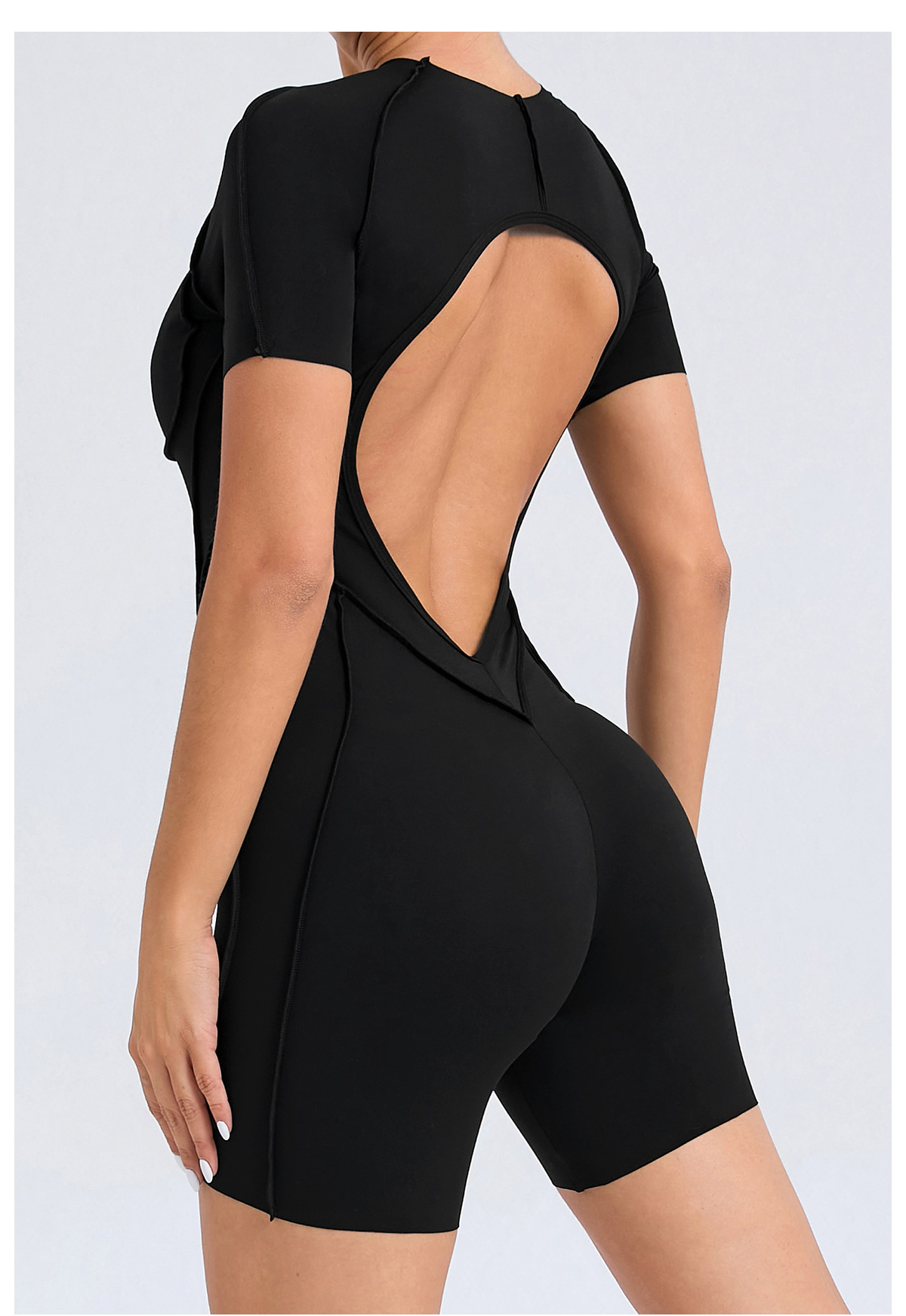 European and American three-dimensional aesthetic sports one-piece yoga suit, one-piece tight short-sleeved backless one-piece fitness suit 50310 pic 35