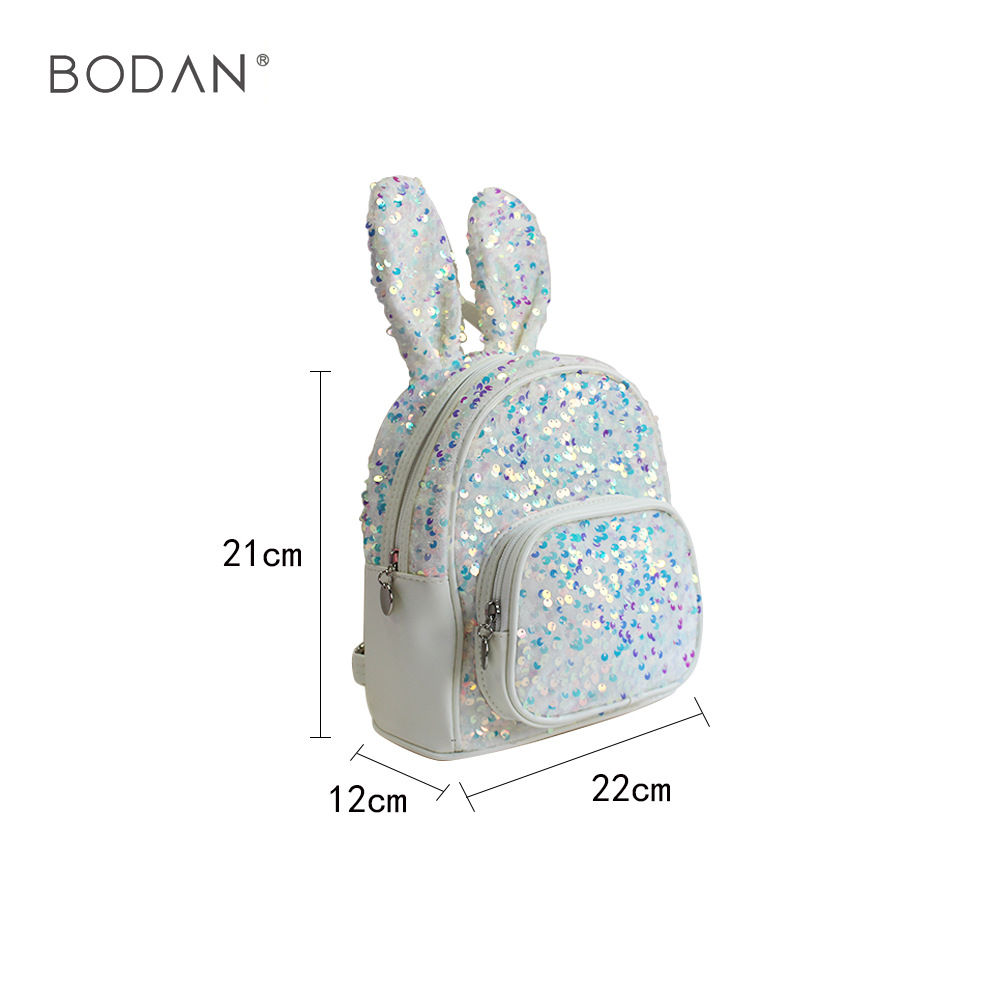 2024现货潮款可爱轻便儿童双肩包纯色亮片幼儿园书包减负儿童背包详情2