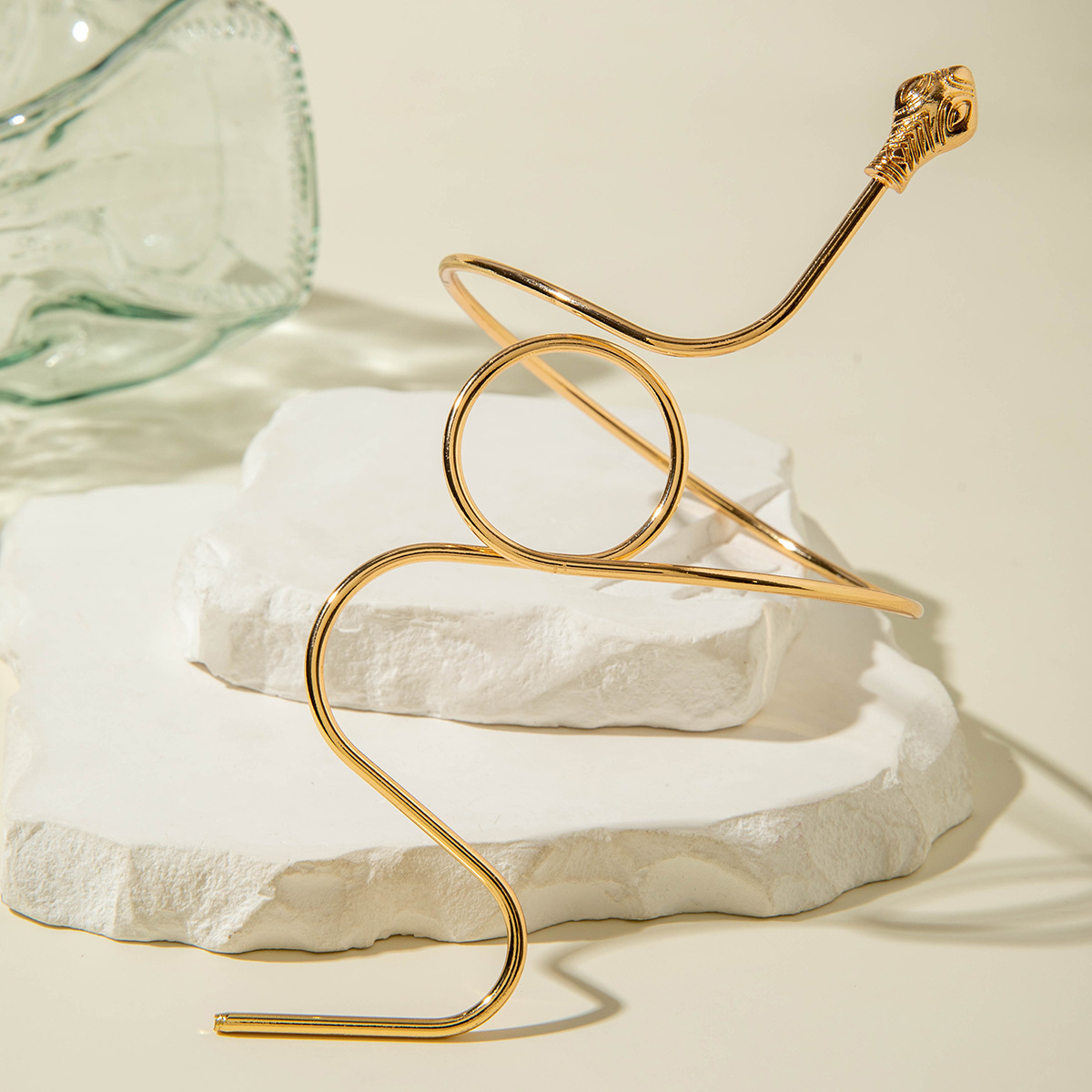 亚马逊跨境个性冷淡风海星手臂镯线条计感蝴蝶环形开口臂镯女详情65