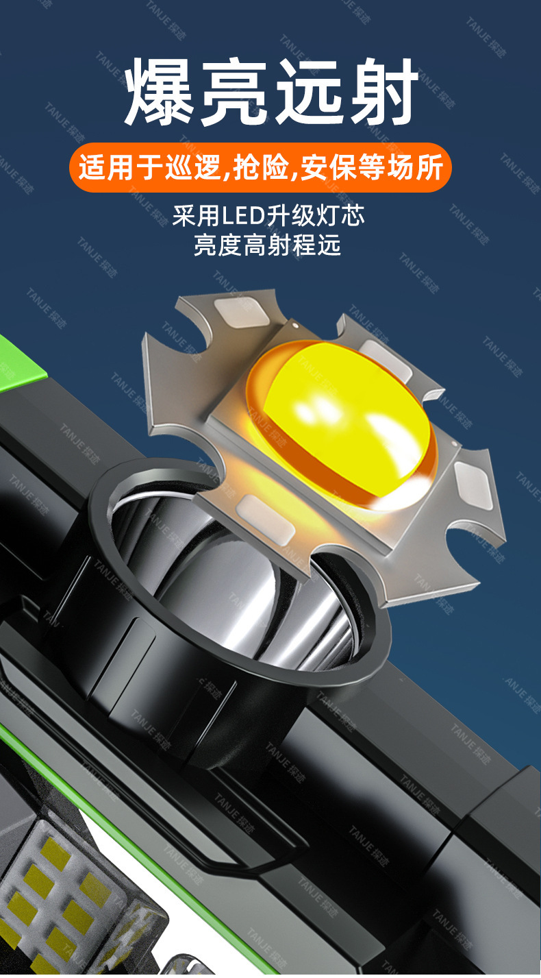 Rechargeable floodlight, led household emergency lighting, power outage backup, outdoor construction site, portable ultra-bright camping light pic 3