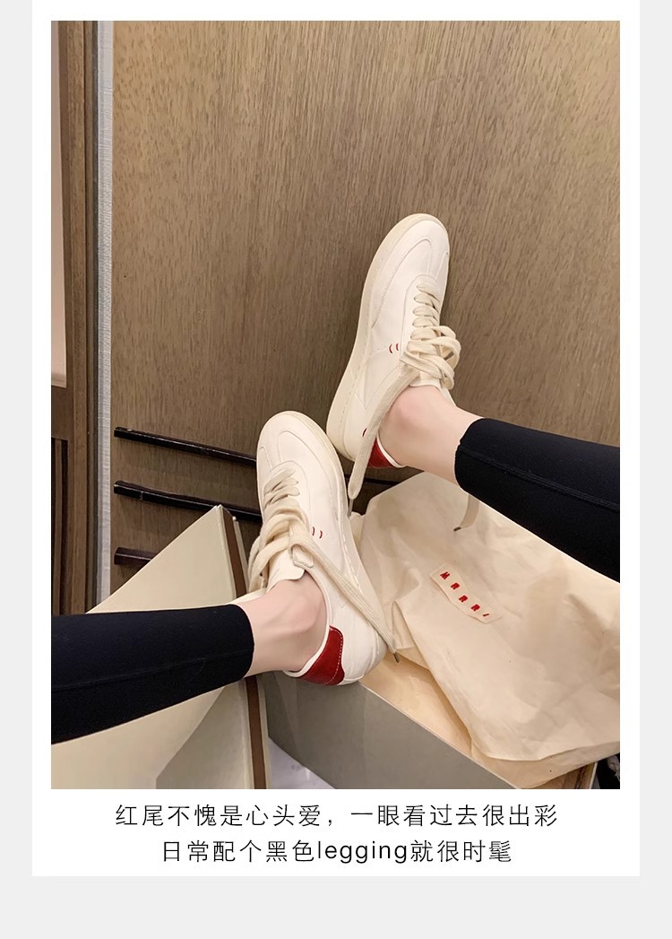 葡萄妈studiolee同款牛皮系带休闲百搭运动板鞋圆头小白鞋女新款详情15