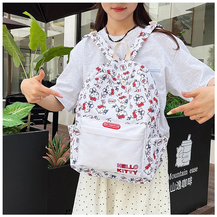 New cross-border cartoon printed schoolbag for junior high school girls, 2024 new high-appearance-level trendy casual backpack pic 19