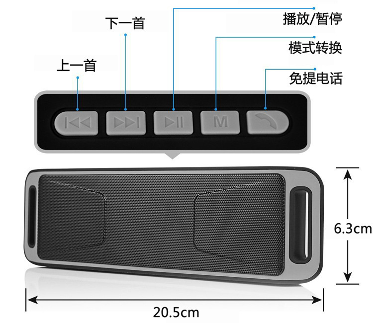 Cross-border mini speaker, Bluetooth subwoofer, card-inserting small speaker, portable home desktop player, stereo pic 7