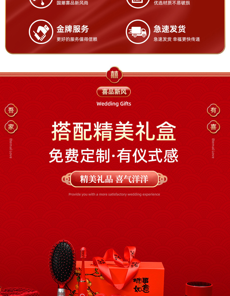 批发结婚伴手礼婚礼伴娘伴郎礼盒高档实用结婚礼物吾家有喜回礼详情11