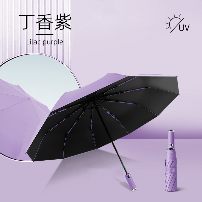 10-bone umbrella, fully automatic adjustable rotating LED flashlight umbrella, all-weather dual-purpose sunshade umbrella, wind-resistant folding umbrella pic 11