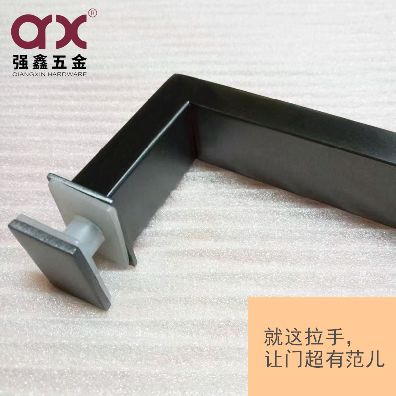 Modern and simple mirror-light 304 stainless steel door handle, thickened black square tube, sliding glass door handle for shower room pic 12