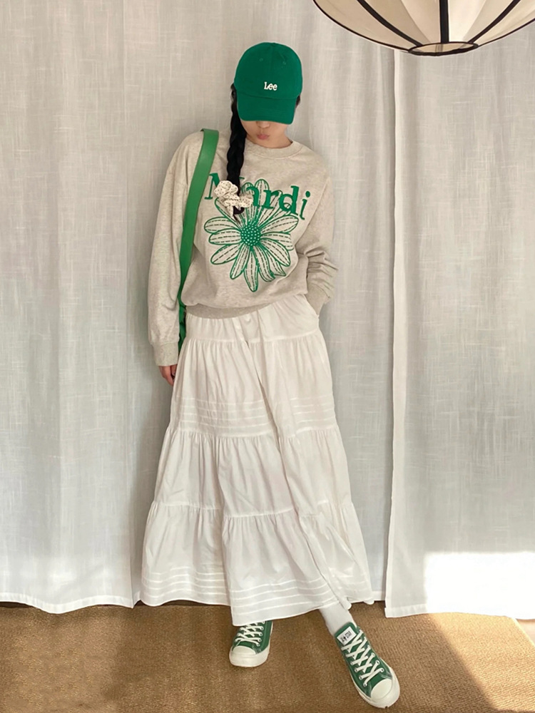 现货韩国潮牌Mardi卫衣女小雏菊24新款印花圆领上衣一件代发详情28