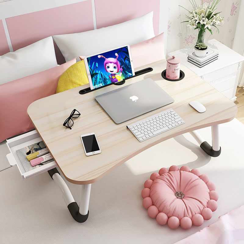 Adjustable bed small table, folding table, dormitory desk, student computer desk, study desk on top, household table board pic 21