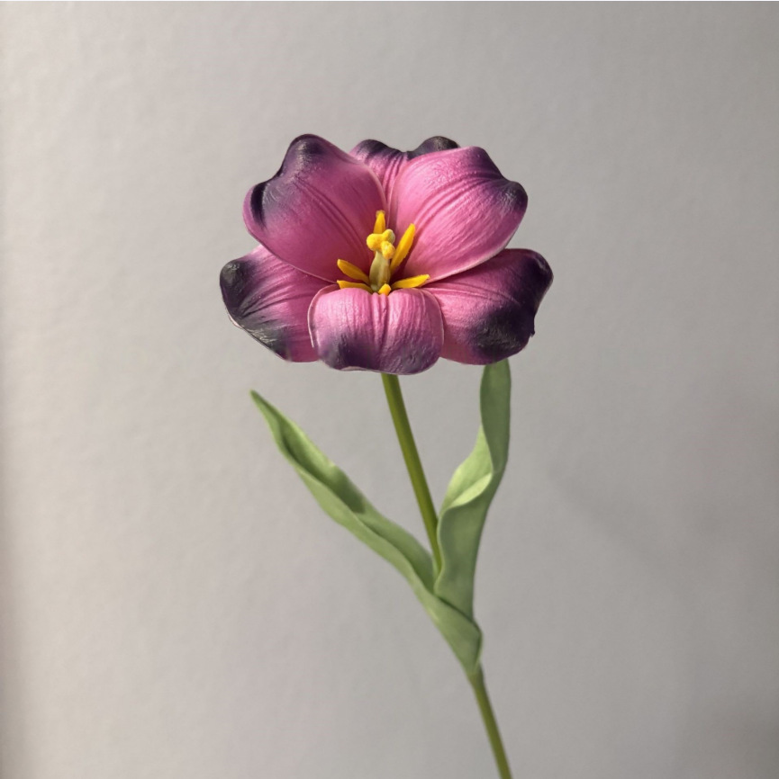 PU开口笑郁金香仿真假花手感保湿婚庆用花摄影道具装饰摆件仿真花详情30