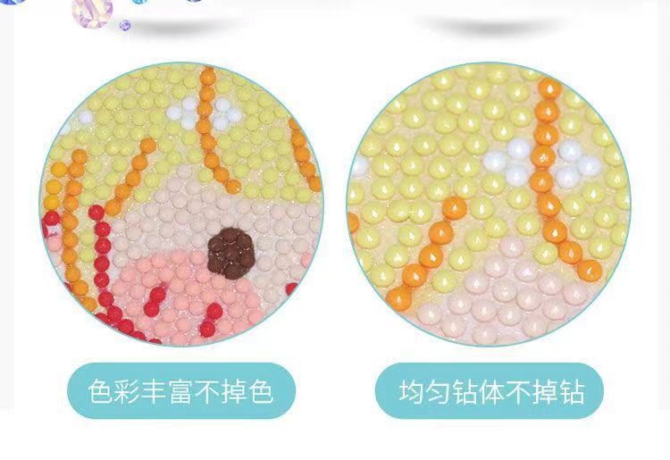 新款卡皮巴拉满钻儿童钻石画手工diy带框材料包卡通点钻粘贴礼物详情19