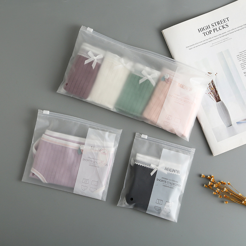 Wholesale of in-stock eva frosted self-sealing bags, transparent sealed zipper bags, clothing and underwear packaging bags, sealing and bone pulling bags pic 1