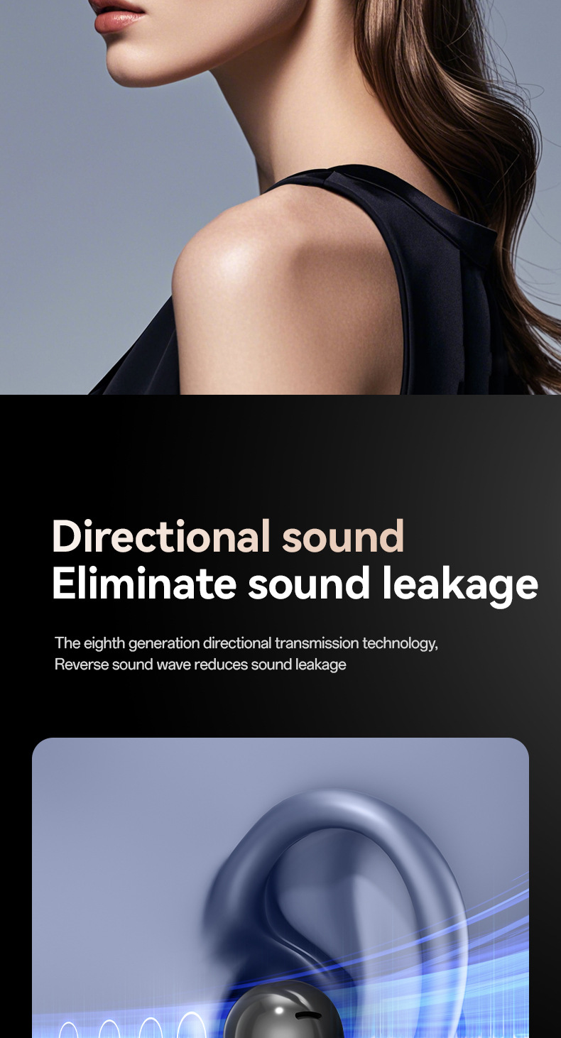 New color screen simultaneous translation Bluetooth headphones, ultra-long battery life, ear-clip wireless Bluetooth headphones with screen 5.4 factory price pic 8