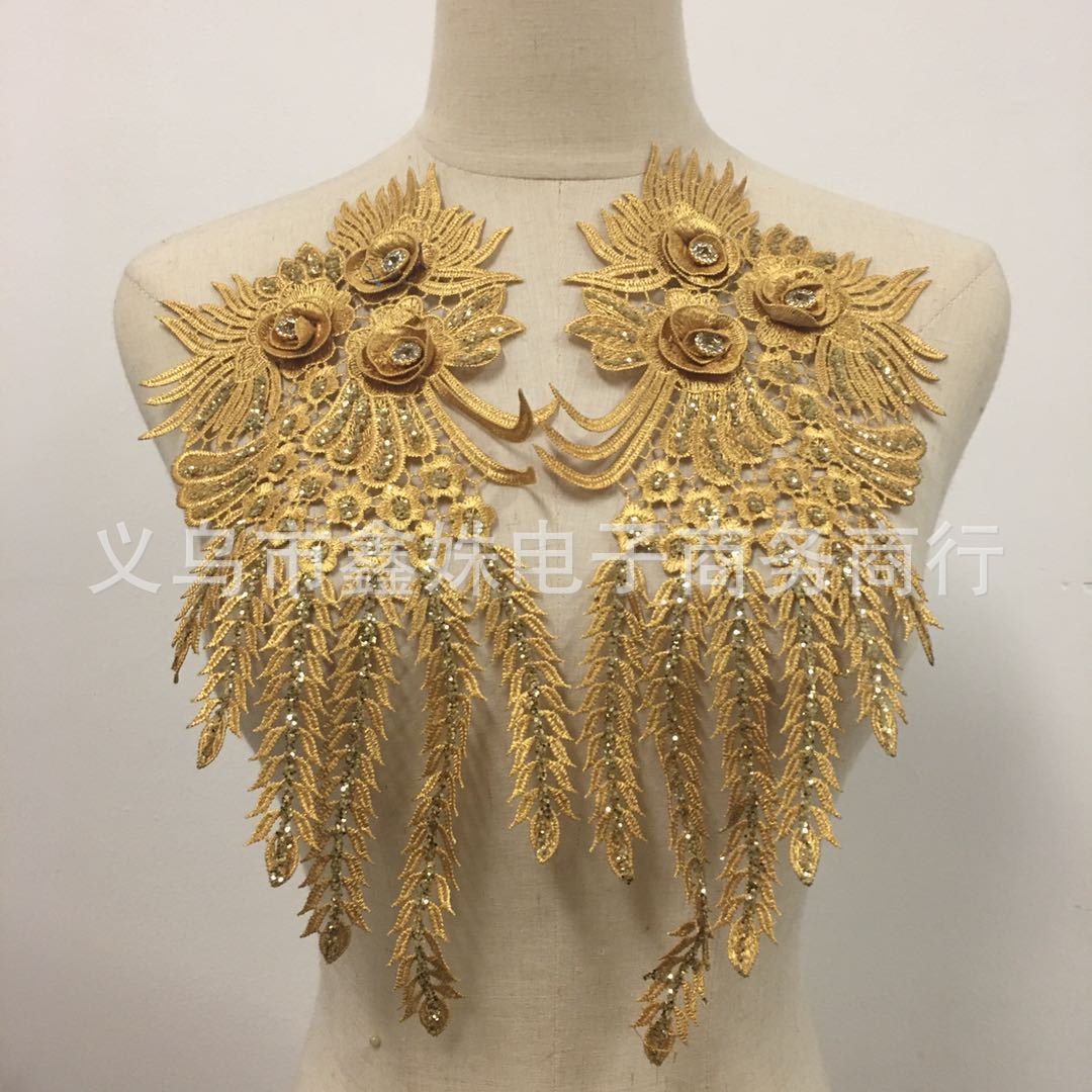 亮片蕾丝立体对花服装婚纱旗袍辅料衣服裙子装饰品饰品绣片装饰大详情5