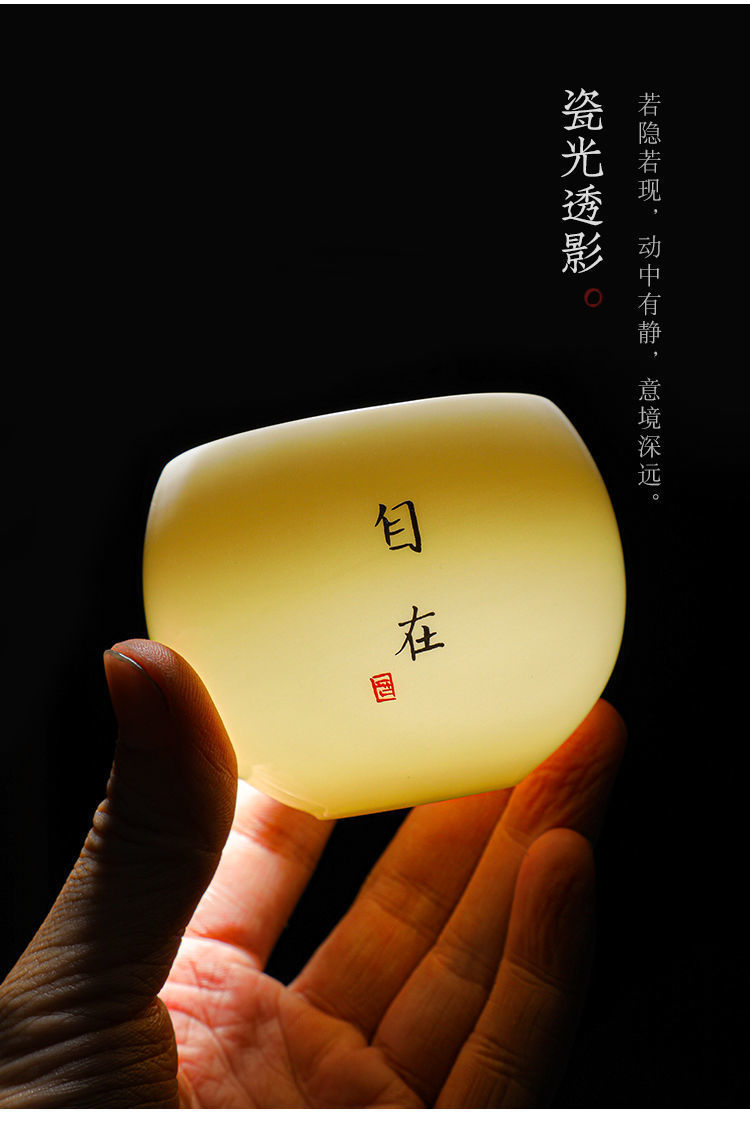 羊脂玉瓷品茗杯陶瓷茶杯茶具日式龙蛋杯功夫白瓷单杯主人杯喝茶碗详情14