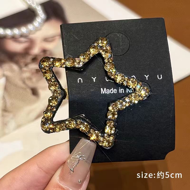 Five-pointed star water diamond star hair clip for women, new forehead fringe seaside clip, side broken hair clip, hairpin bb clip headwear pic 6