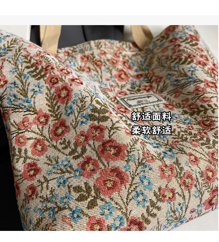 大容量帆布包包2024新款潮时尚百搭单肩手提袋子ins学生上课包女详情4