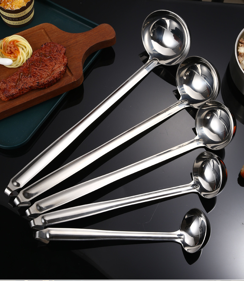 不锈钢带钩汤桶勺加厚加深长柄家用汤勺粥勺酒店安士量勺打酒勺详情14