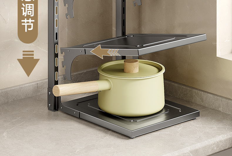 可调节厨房桌面下水槽锅盖锅具锅架碗架置物架多功能折叠收纳架详情9