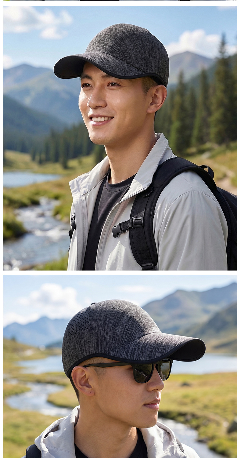 Seamless one-piece baseball cap for men and women, outdoor casual sports baseball cap, summer breathable and convenient sun protection cap pic 10