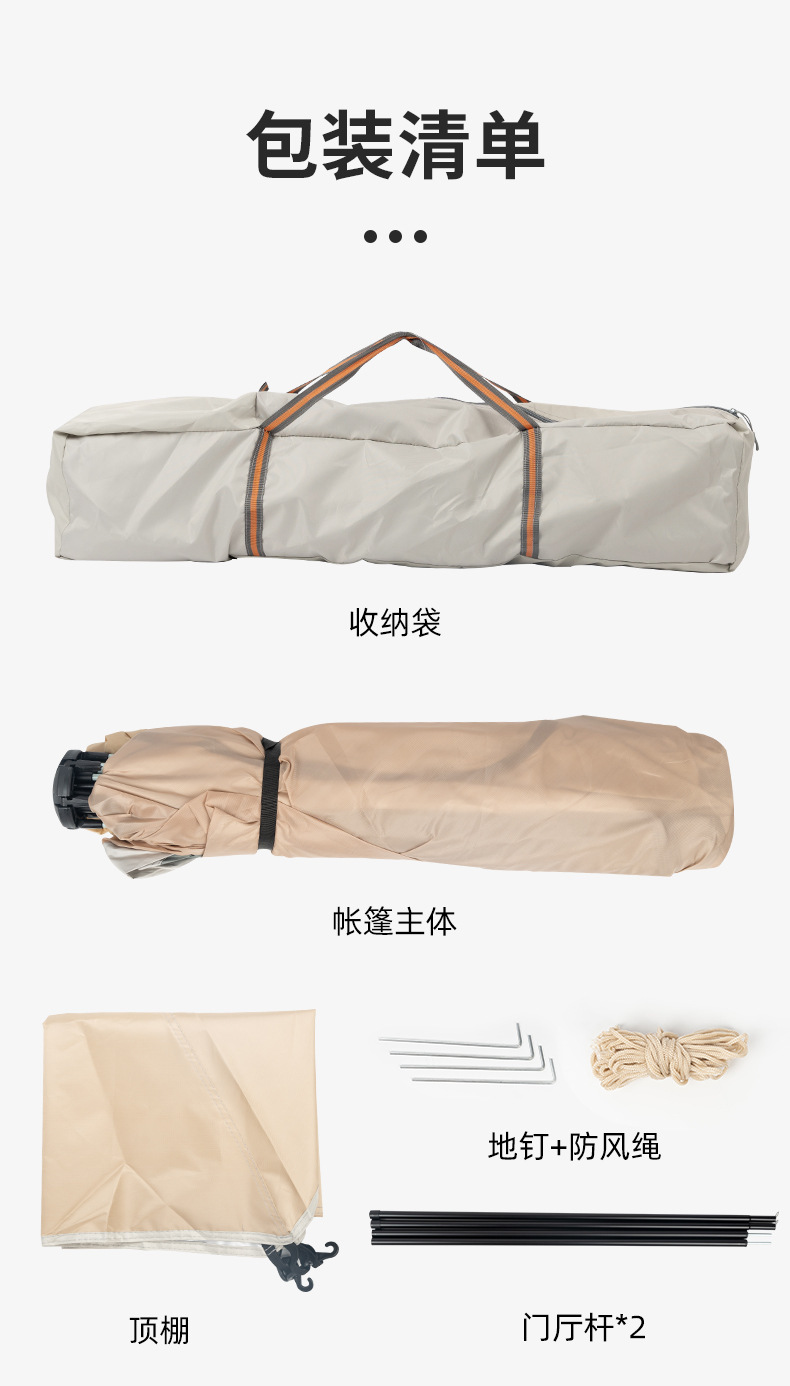 Wholesale of 3-4 person outdoor camping tents, hexagonal fully automatic folding quick-opening canopies, thickened rainproof self-driving equipment pic 24