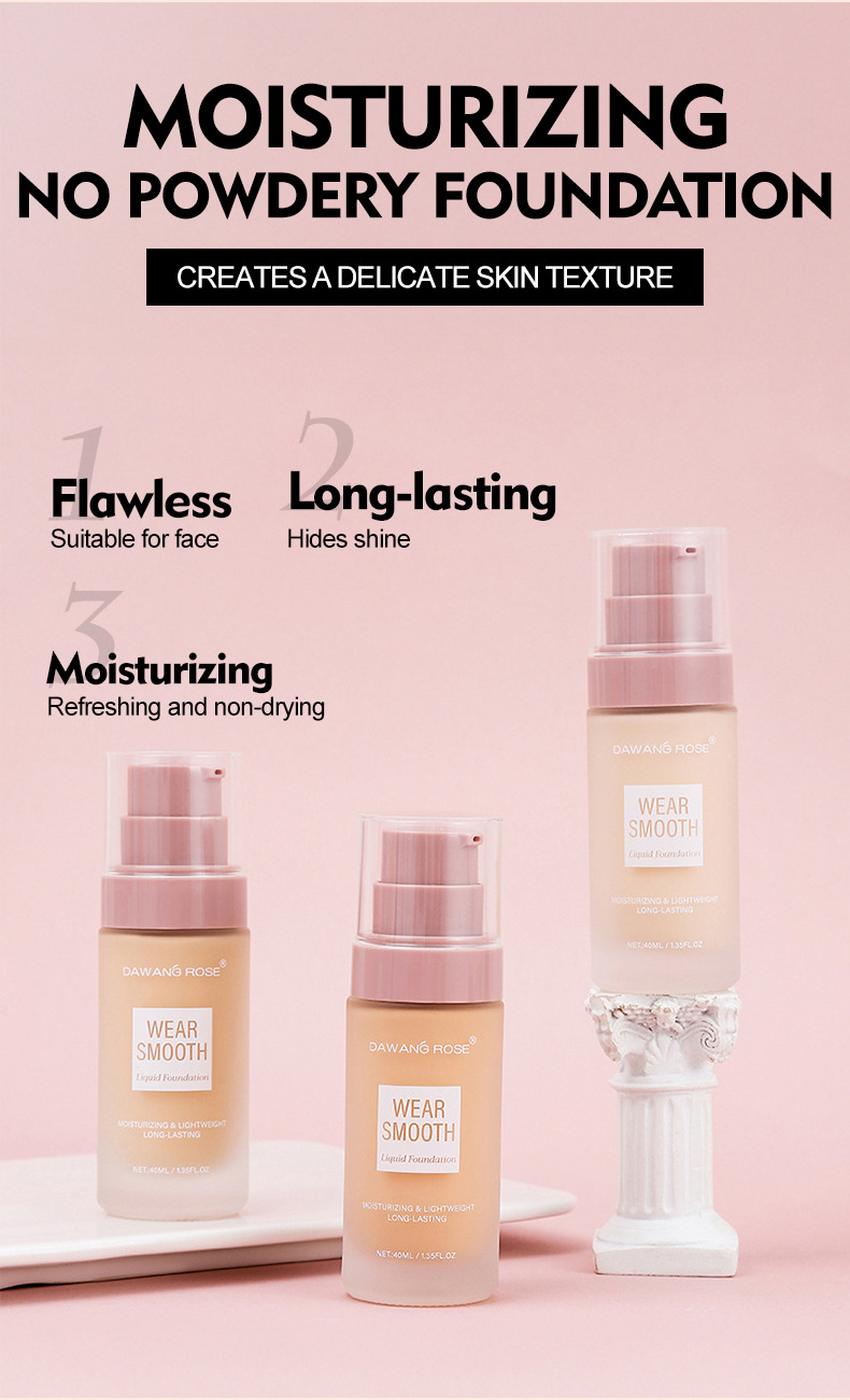 Cross-border cosmetics foundation liquid set, concealer foundation, long-lasting and non-smudge foundation cream, beauty and color makeup, setting pic 8