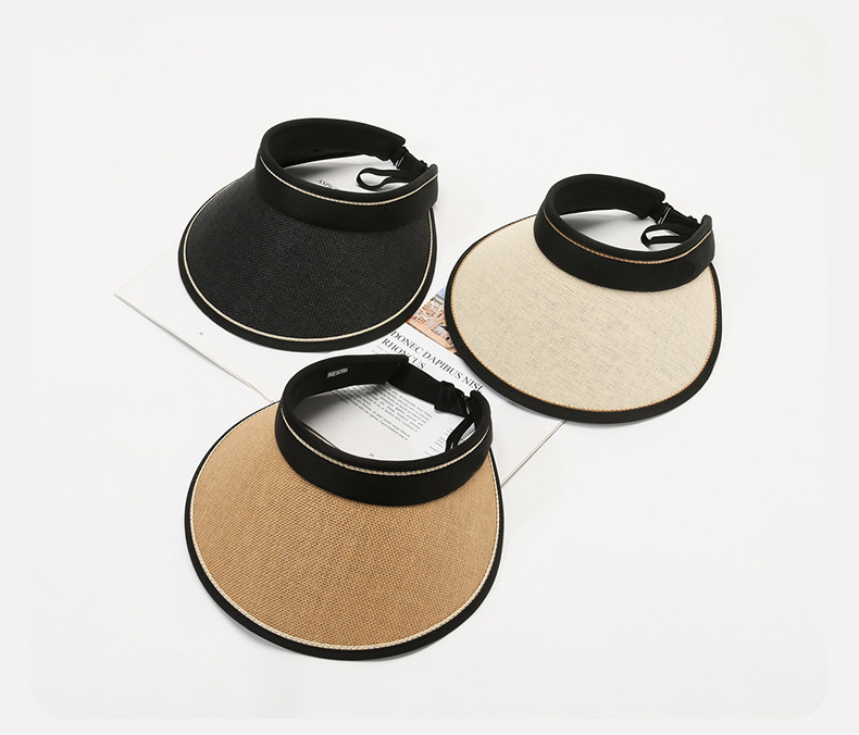 空顶帽uv可折叠拉菲草遮阳帽草帽防晒女款防晒帽夏季女士帽子批发详情30