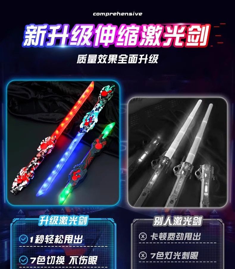 双头伸缩激光剑儿童玩具刀星球大战正版星际发光宝剑闪光男孩荧光详情11