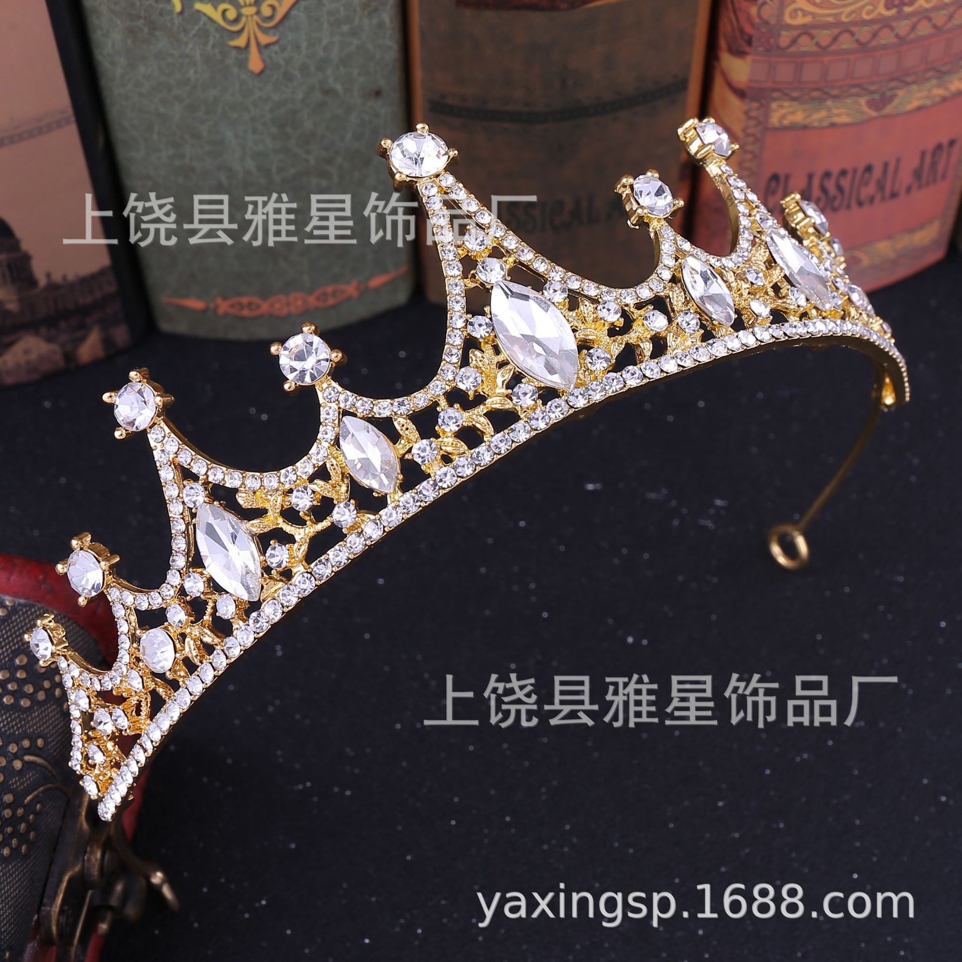 新款钻石银色公主头饰大气婚纱礼服超闪水晶奢华女神新娘婚礼皇冠详情6