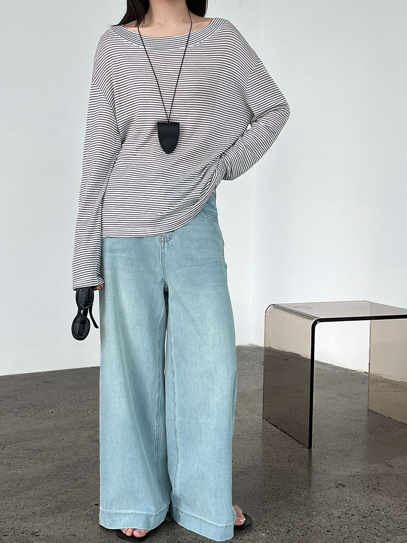 Luxi American 9-inch slightly flared jeans for women, 2025 Summer New style casual loose wide-leg pants with a drape, 68326 pic 37