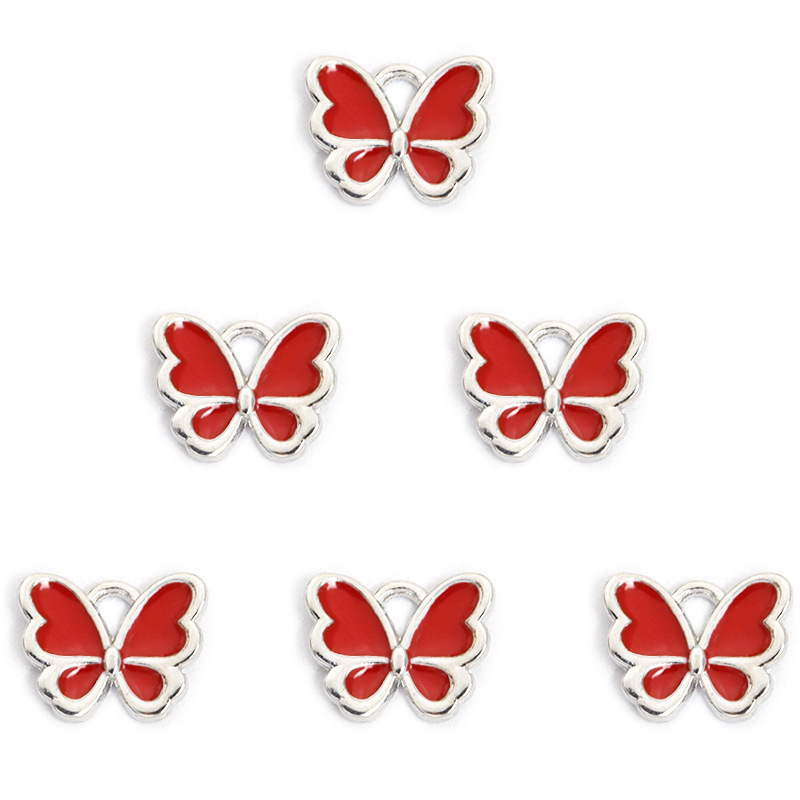 时尚炫彩蝴蝶滴油合金挂件 动物DIY饰品配件手链项链耳环吊坠配饰详情11