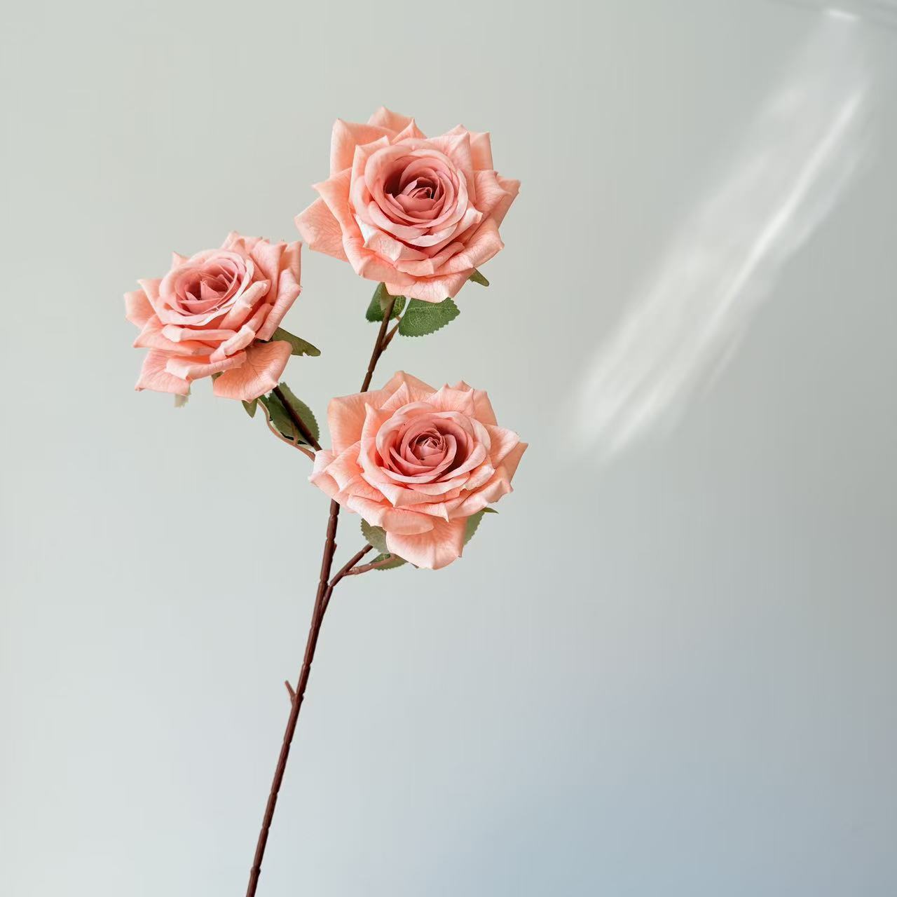 3头卡布奇诺玫瑰花仿真花摩卡油画复古玫瑰花婚庆插花家居装饰花详情25