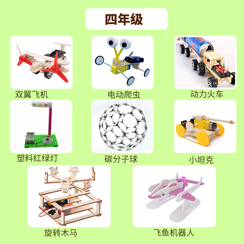 STEM小学生教具科学实验套装玩具小发明电动滑行木质益智手工器材详情6