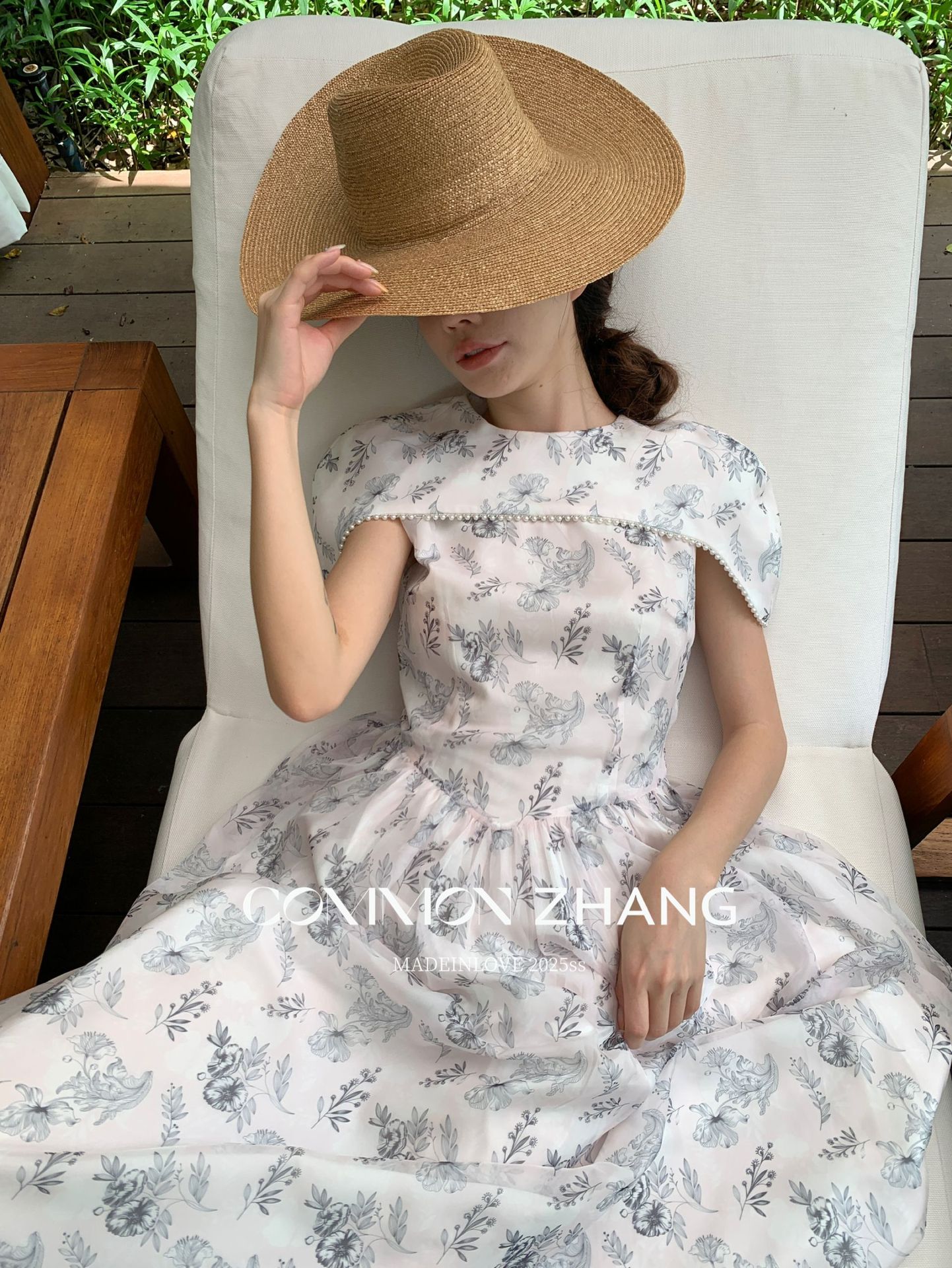 CZ ZHANG Summer French socialite beadwork round-neck shawl Floral sleeveless Texture dress A26812 pic 10