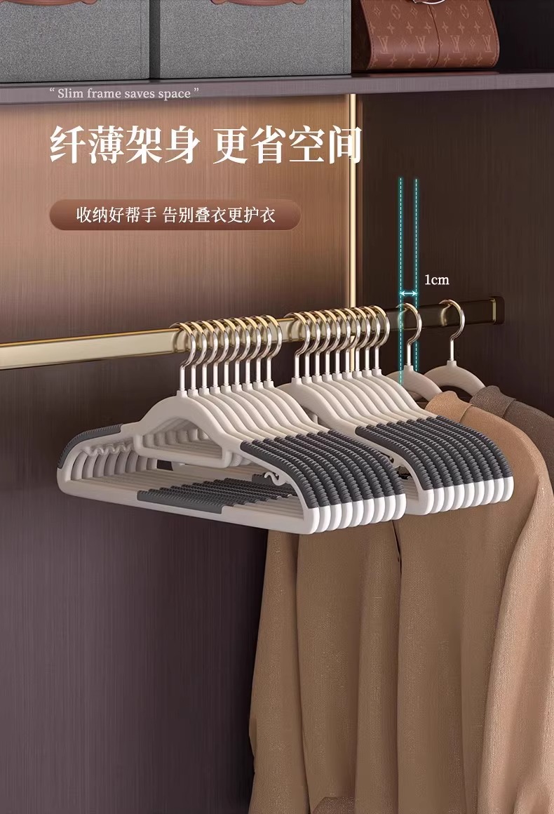无痕防肩角加厚防滑家用衣架干湿两用宽肩塑料挂衣衣撑衣服架子详情7